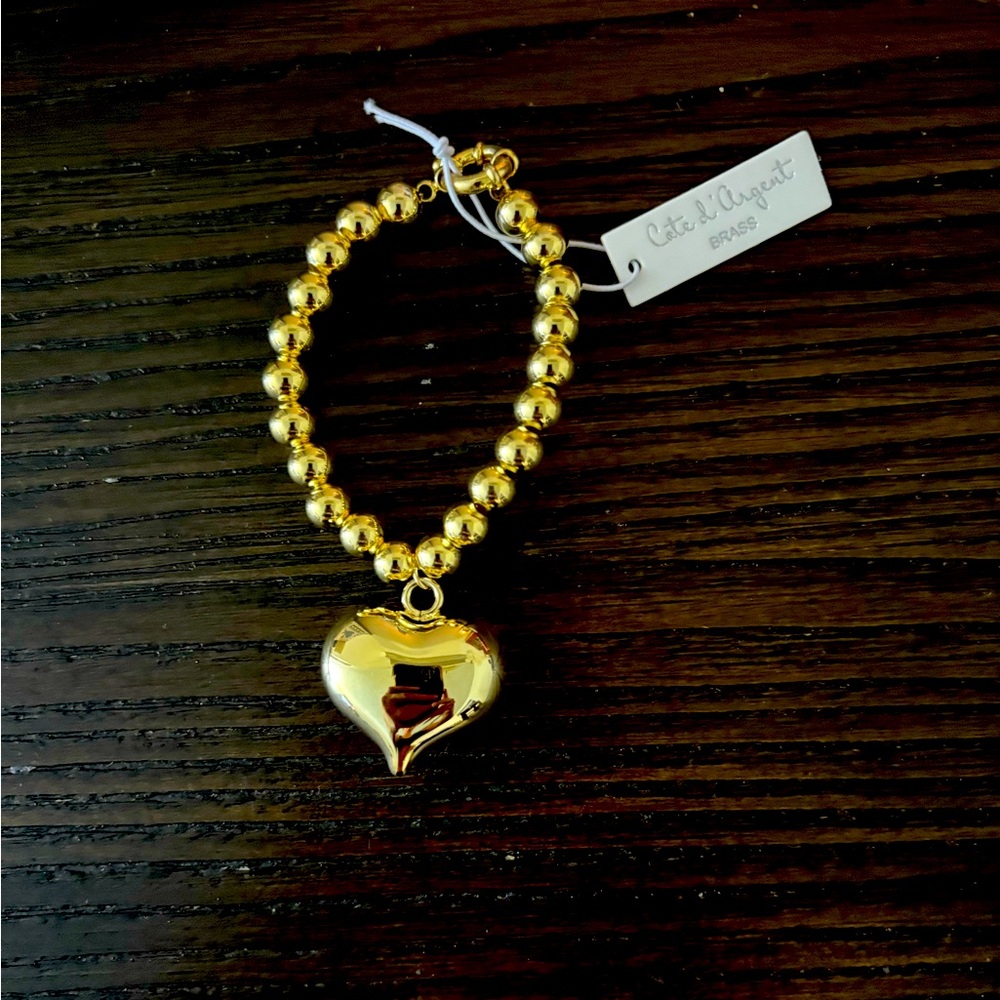 NEW Cate d’Argent Gold Heart Bracelet